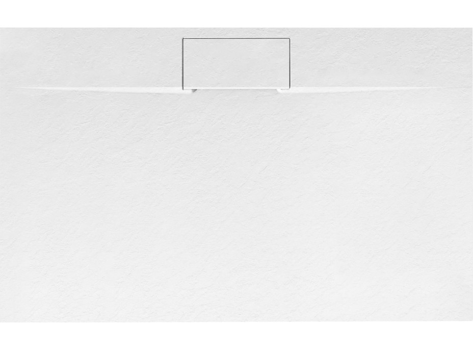 Sprchová SMC vanička REA BAZALT Long 80x100 cm - imitácia kameňa - biela