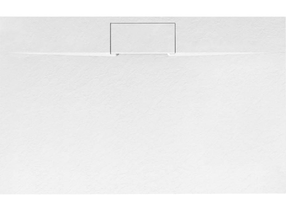 Sprchová SMC vanička REA BAZALT Long 80x100 cm - imitácia kameňa - biela