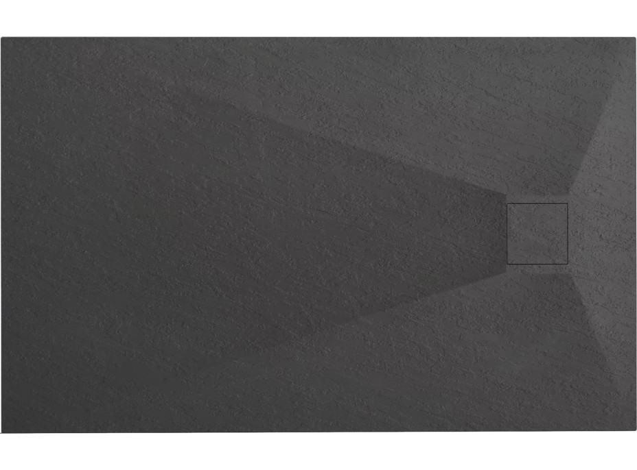 Sprchová SMC vanička REA MAGNUM 80x100 cm - imitácia kameňa - čierna