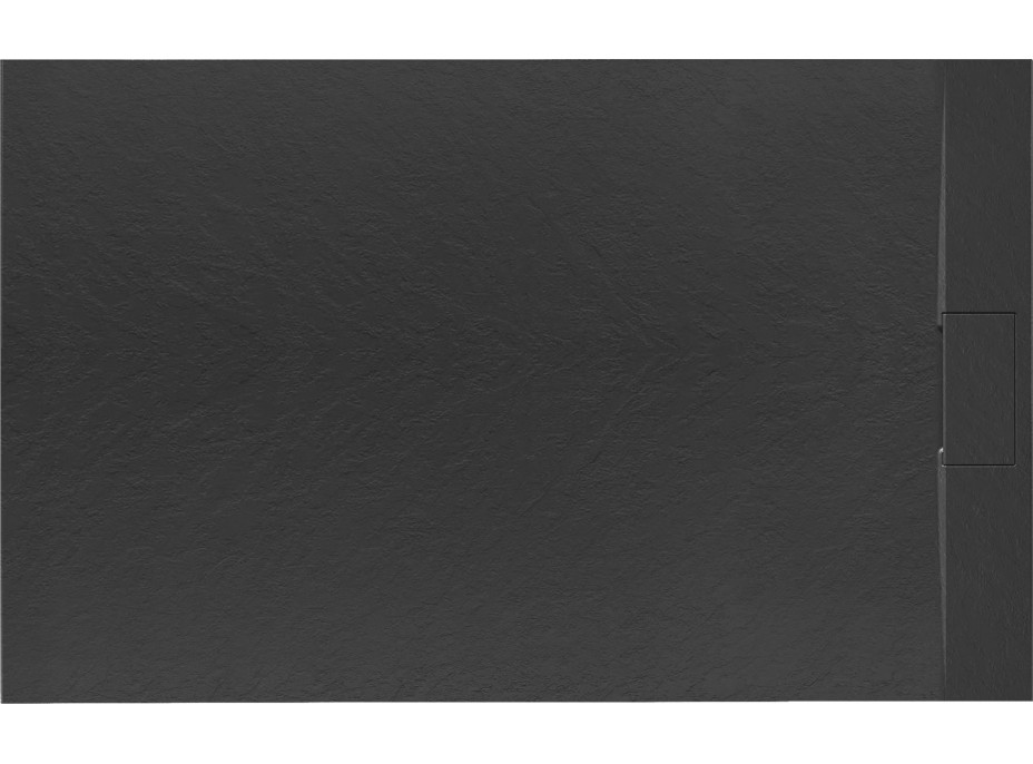 Sprchová SMC vanička REA BAZALT 80x100 cm - imitácia kameňa - čierna