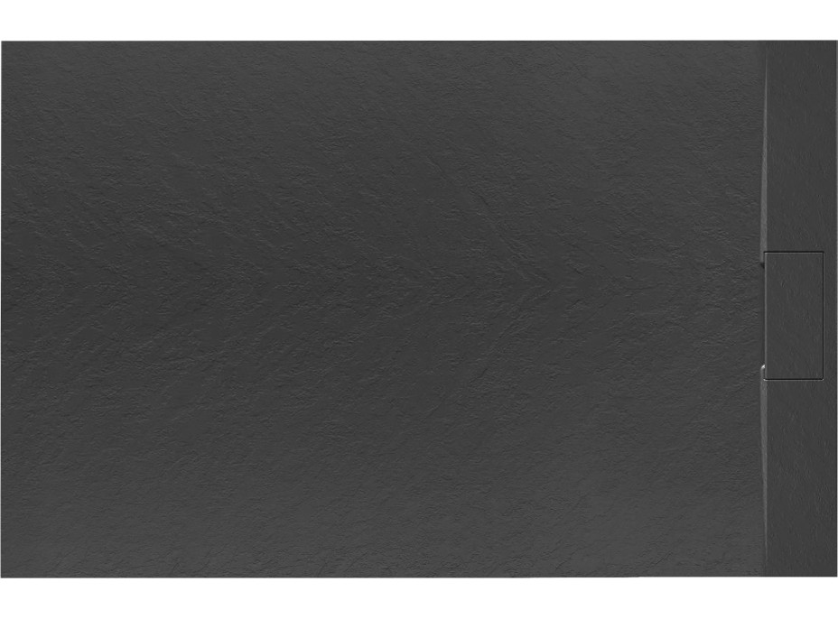 Sprchová SMC vanička REA BAZALT 90x120 cm - imitácia kameňa - čierna
