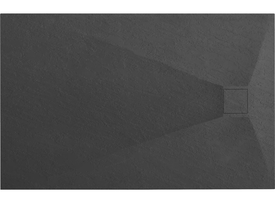 Sprchová SMC vanička REA MAGNUM 90x120 cm - imitácia kameňa - čierna