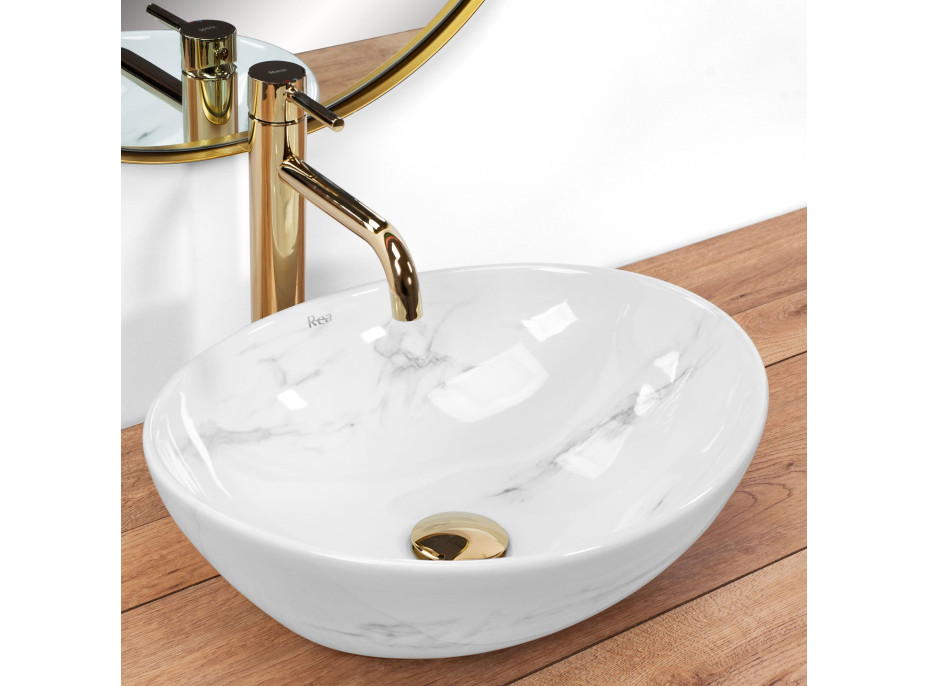 Keramické umývadlo Rea SOFIA NATURE MARBLE - imitácia mramoru