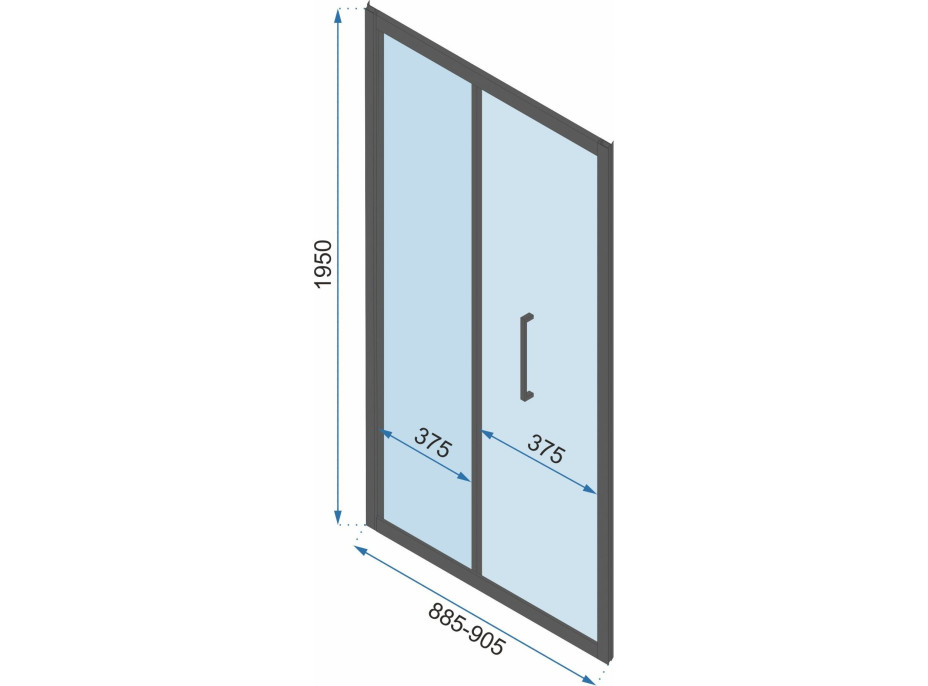 Sprchové dvere Rea RAPID Fold 90 cm - zlaté