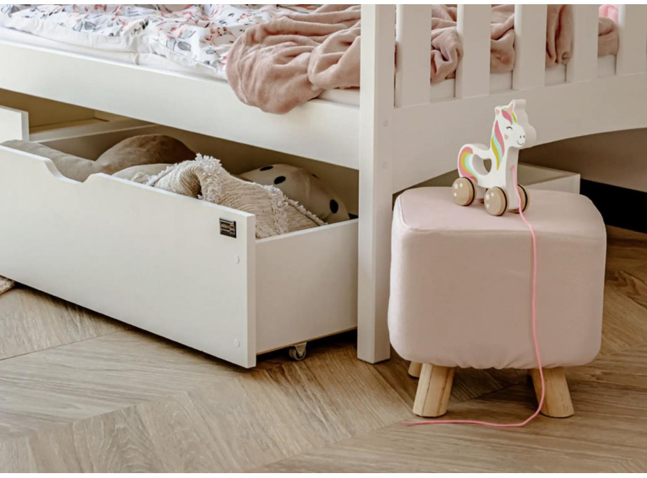 Detská posteľ z masívu borovice Gandalf so zásuvkami - 200x90 cm - PRÍRODNÁ BOROVICA