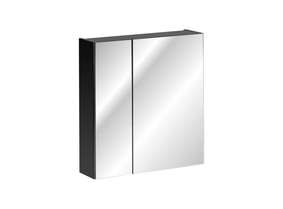 Kúpeľňová závesná skrinka SANTANO BLACK 60 cm - so zrkadlom