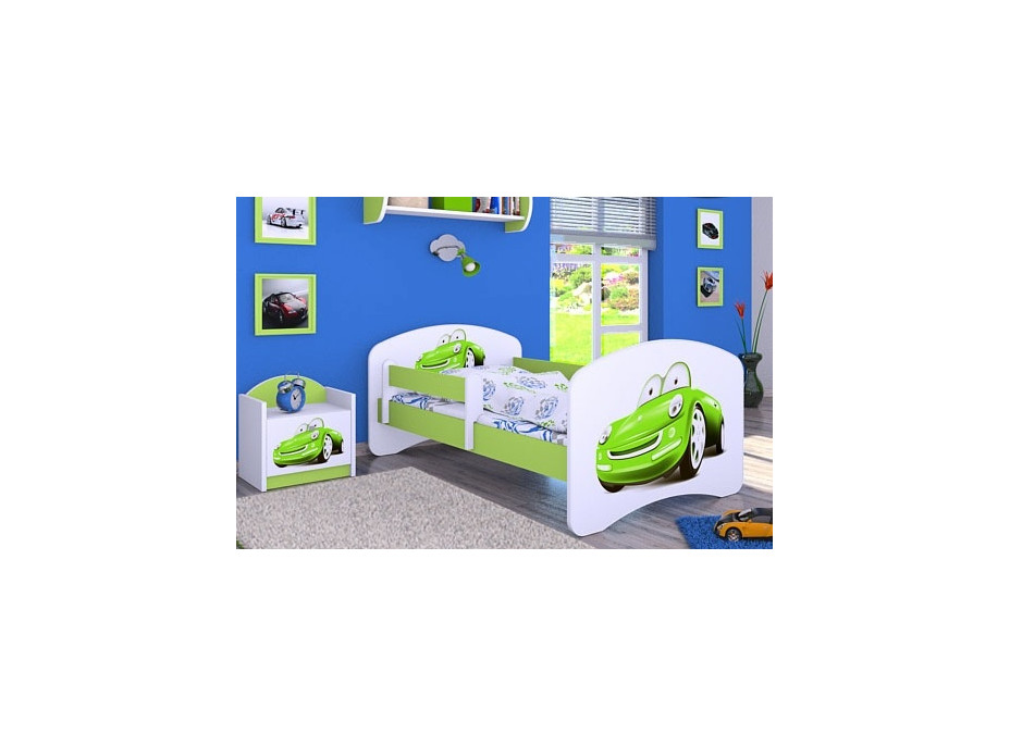 Detská posteľ bez šuplíka 200x90 cm ZELENÉ AUTO