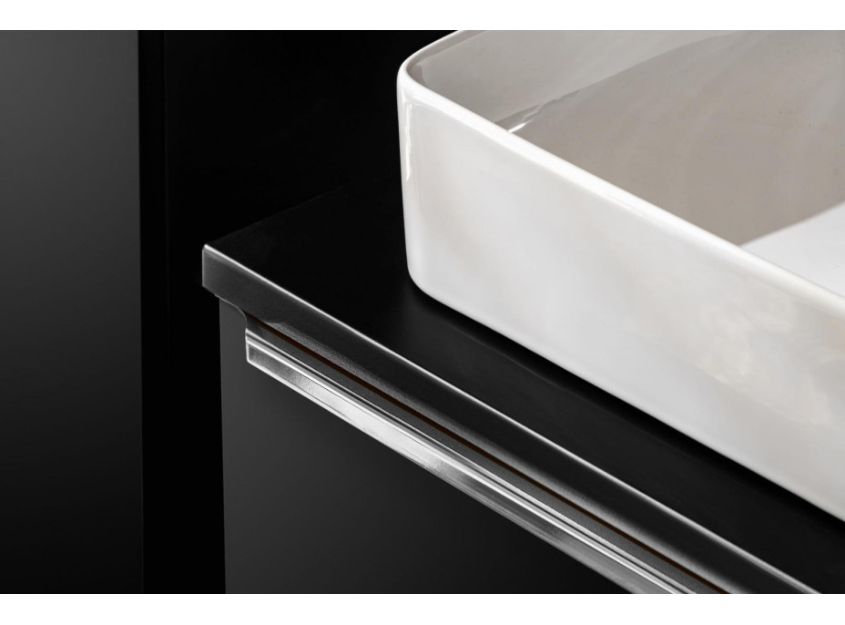 Doska na skrinku pod umývadlo SANTANO BLACK 160 cm - čierna matná