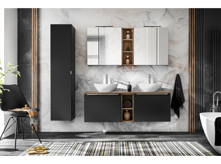 Doska na skrinku pod umývadlo SANTANO BLACK 160 cm - čierna matná