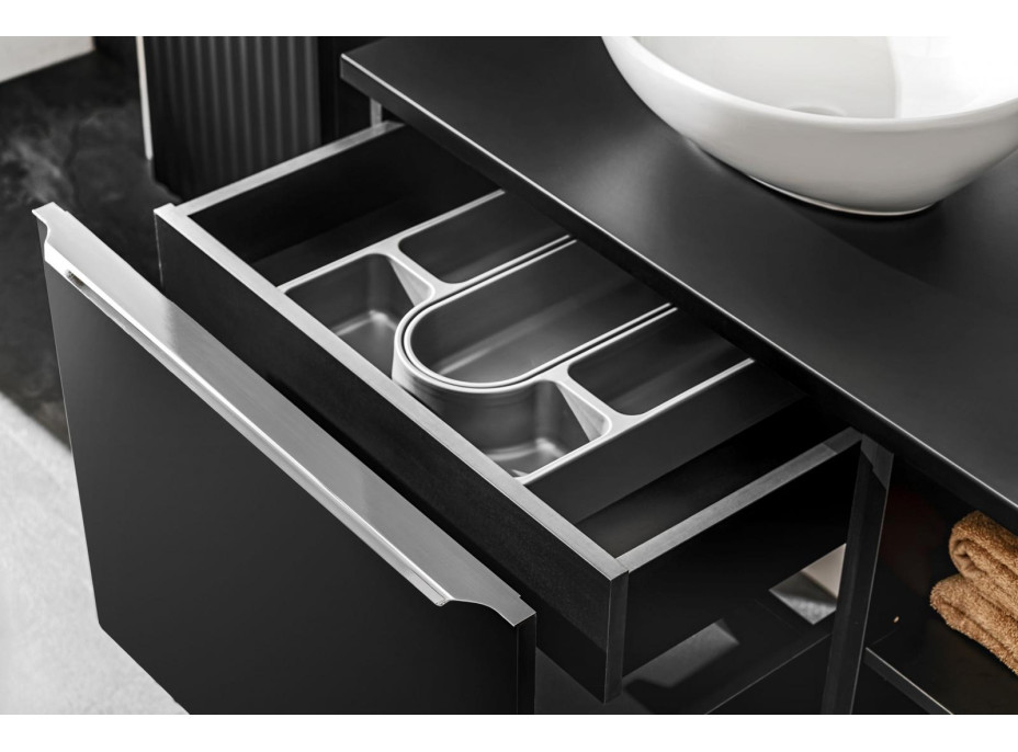 Doska na skrinku pod umývadlo SANTANO BLACK 160 cm - čierna matná