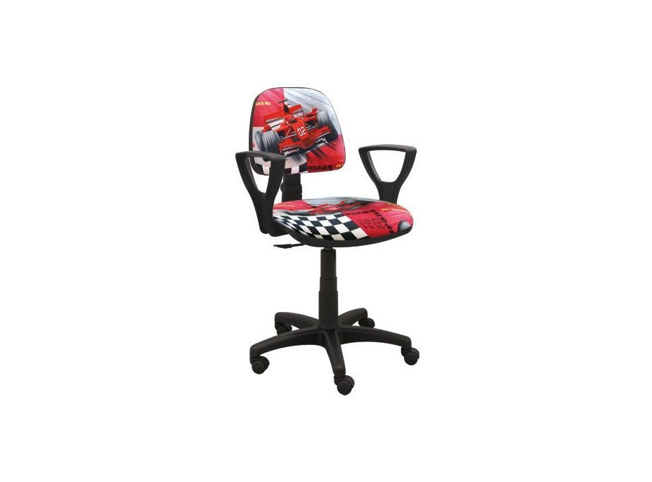 Detská otočná stolička KEVIN - FORMULA červená