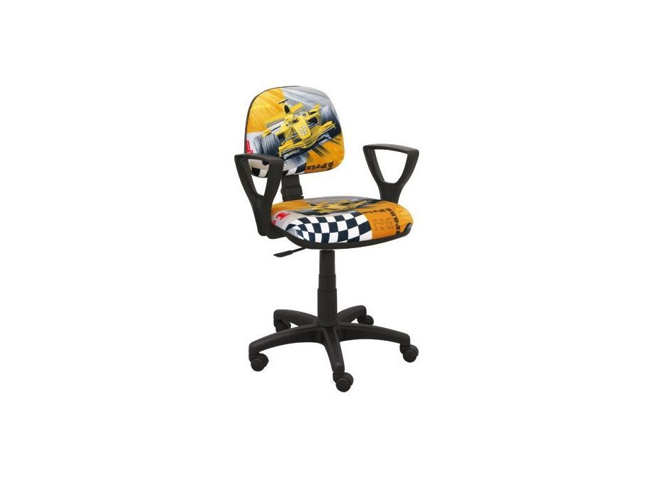 Detská otočná stolička KEVIN - FORMULA žltá
