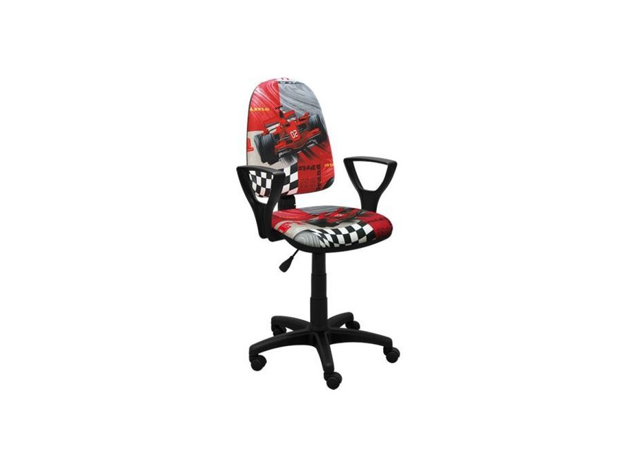 Detská otočná stolička BRANDON - FORMULA červená