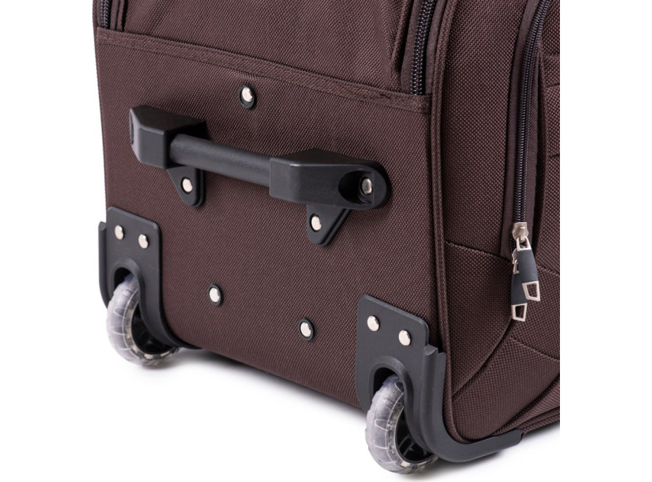 Moderné cestovné tašky CAPACITY - set S+M+L - kávovo hnedé