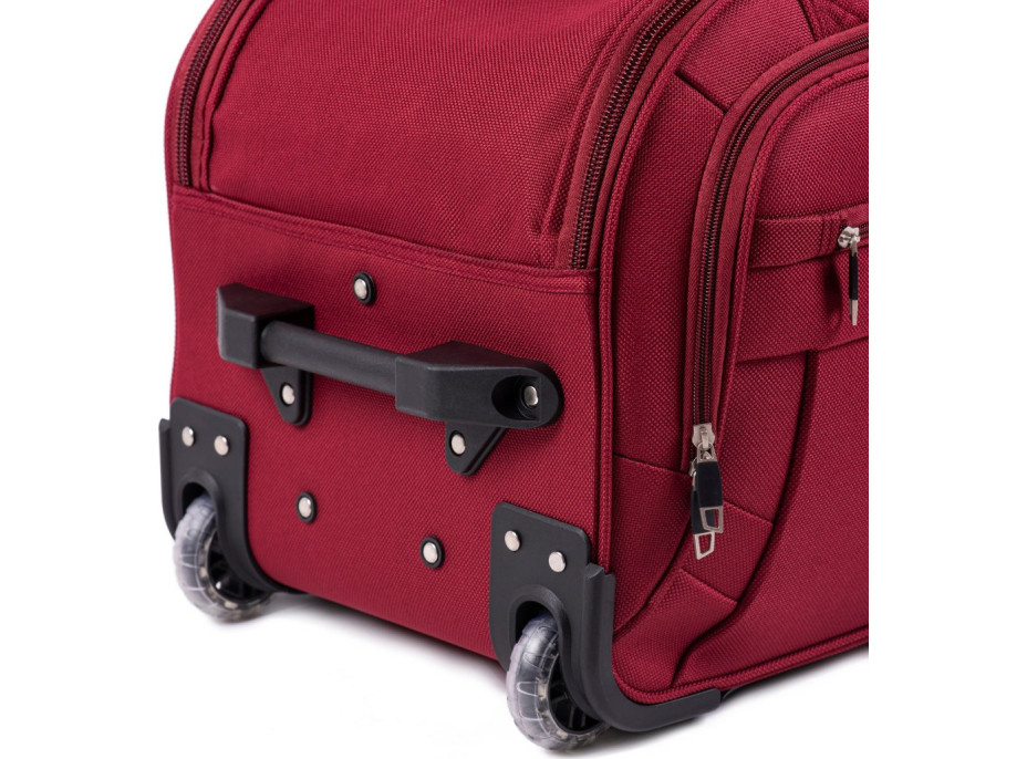 Moderné cestovné tašky CAPACITY - set S+M+L - tmavo červené