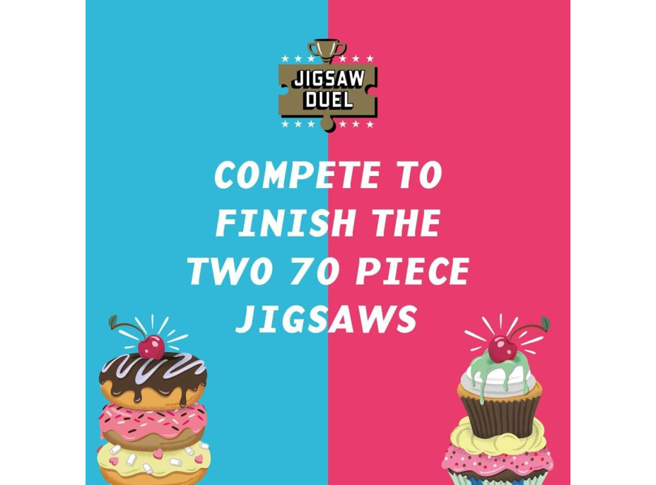 RIDLEY&#39;S GAMES Puzzle Duel Sladké zúčtovanie: Donut vs Cupcake 2x70 dielikov