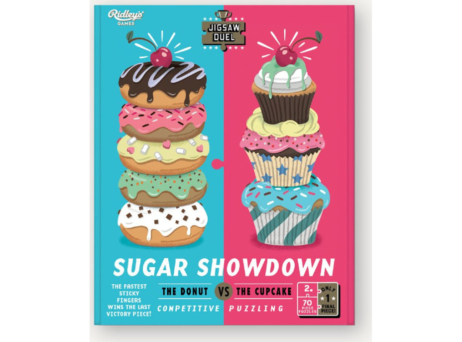 RIDLEY&#39;S GAMES Puzzle Duel Sladké zúčtovanie: Donut vs Cupcake 2x70 dielikov