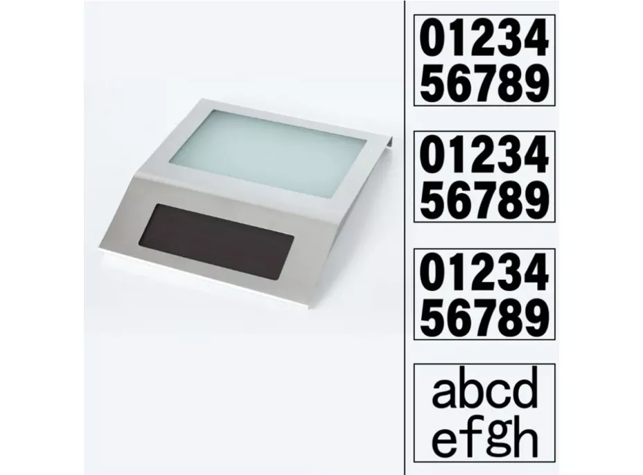 LED solárna lampa s číslom domu - strieborná