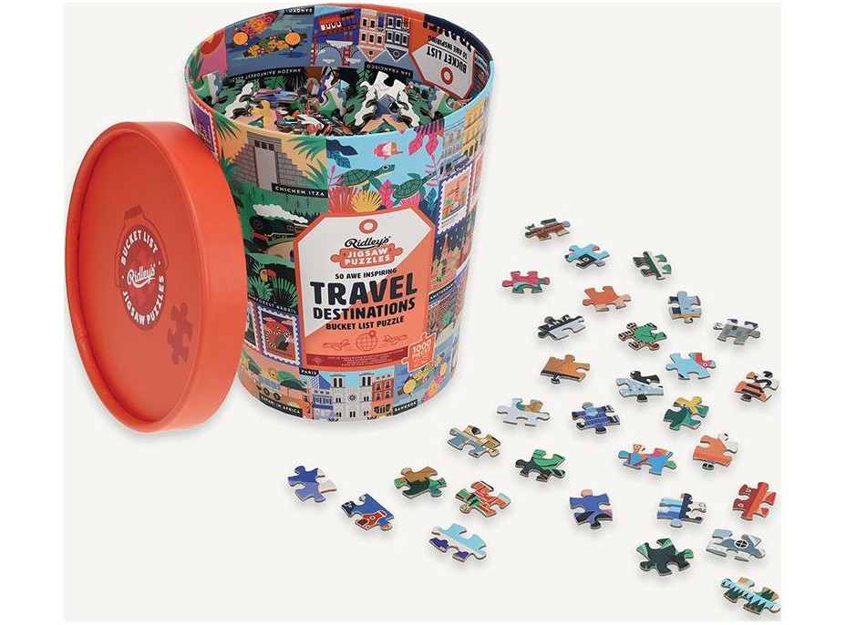 RIDLEY&#39;S GAMES Puzzle Bucket List: 50 obdivuhodných turistických cieľov 1000 dielikov