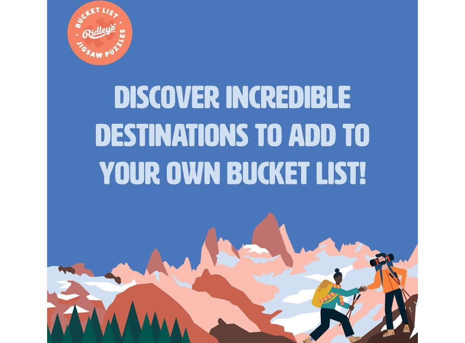 RIDLEY&#39;S GAMES Puzzle Bucket List: 50 obdivuhodných turistických cieľov 1000 dielikov