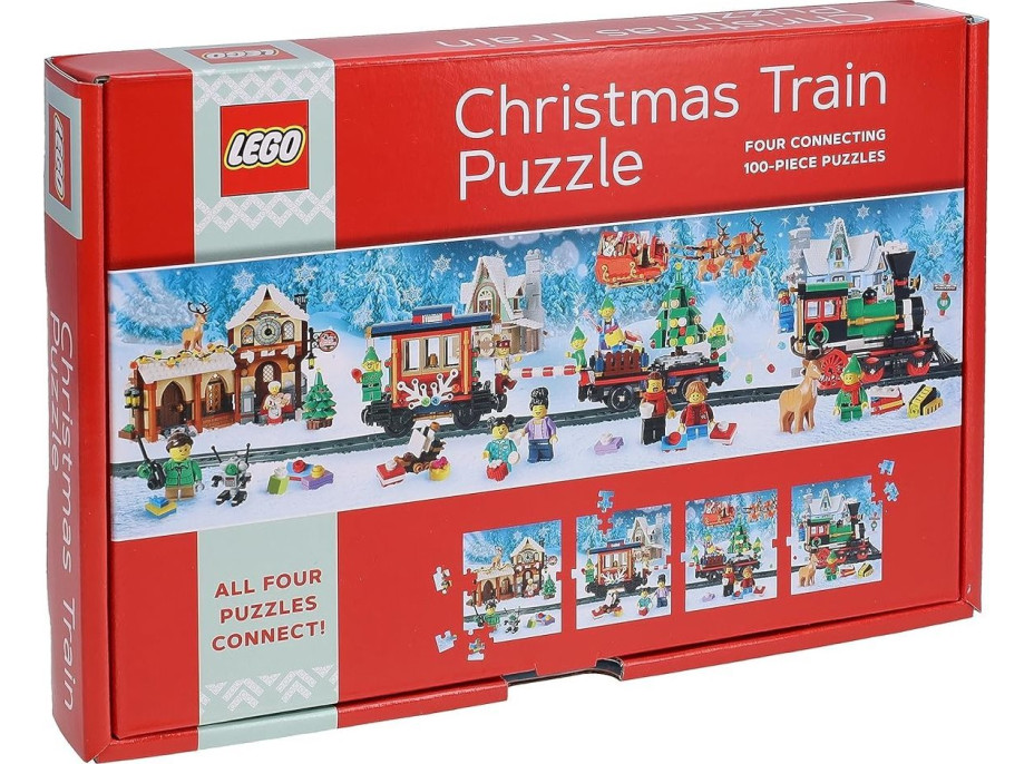 CHRONICLE BOOKS Puzzle LEGO® Vianočný vlak 4x100 dielikov