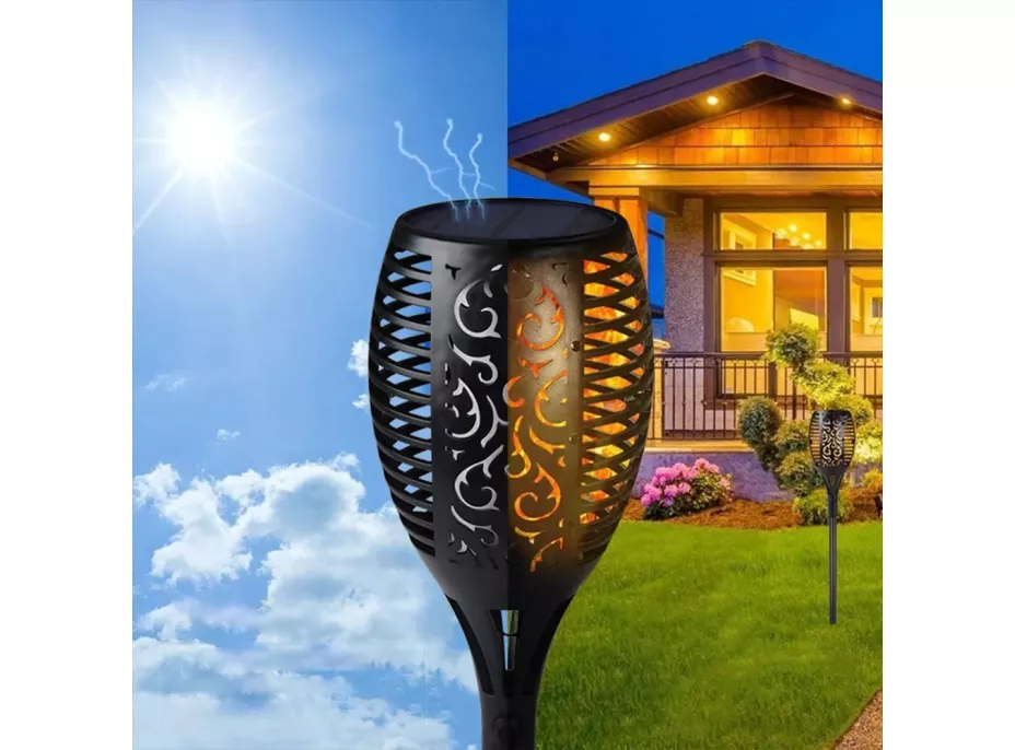 Záhradná LED solárna lampa do zeme POCHODEŇ 78x12,5 cm - čierna