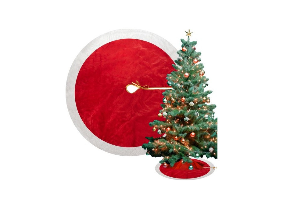 Podložka na vianočný stromček 90 cm - červená/biela