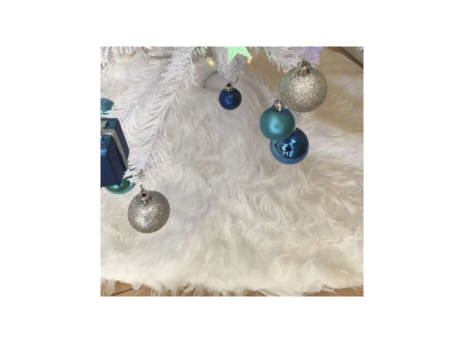 Podložka na vianočný stromček 78 cm - imitácia kožušiny - biela