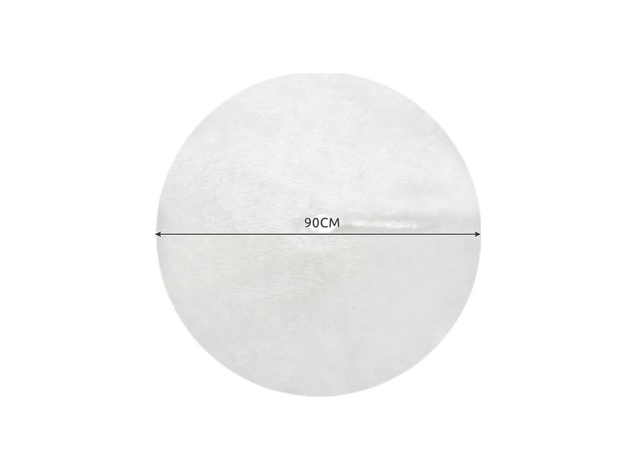Podložka na vianočný stromček 90 cm - imitácia kožušiny - biela