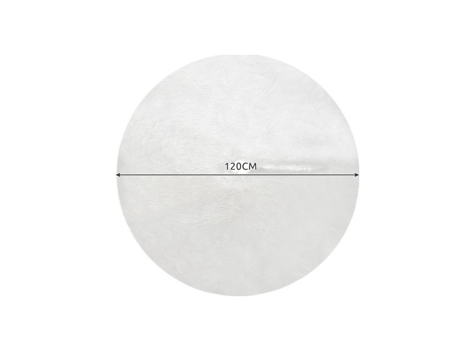 Podložka na vianočný stromček 120 cm - imitácia kožušiny - biela