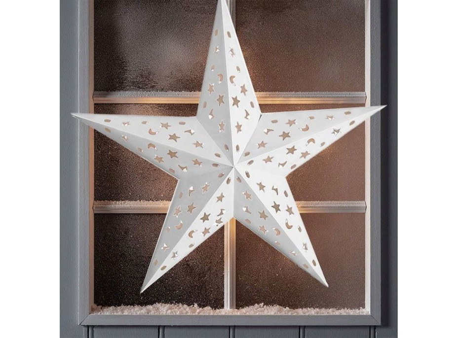Papierová vianočná závesná LED hviezda - nočné nebo - 60 cm