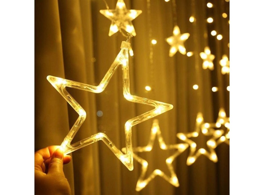 Vianočná svietiaca reťaz - hviezdy - 92 LED - 250x110 cm