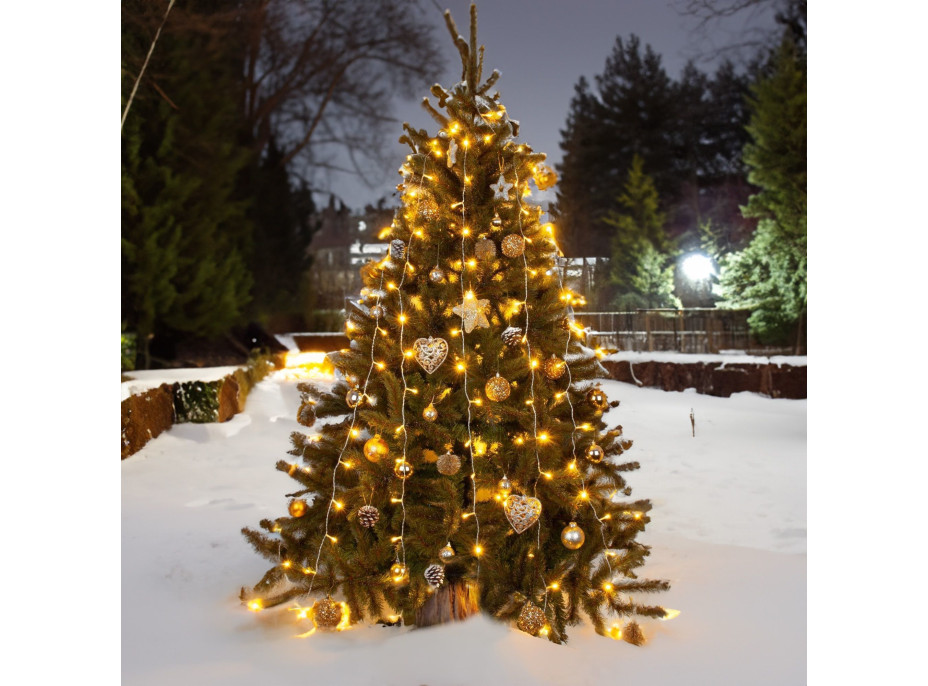 Vianočné svietiace 304 LED záves 3x3m - biely teplý
