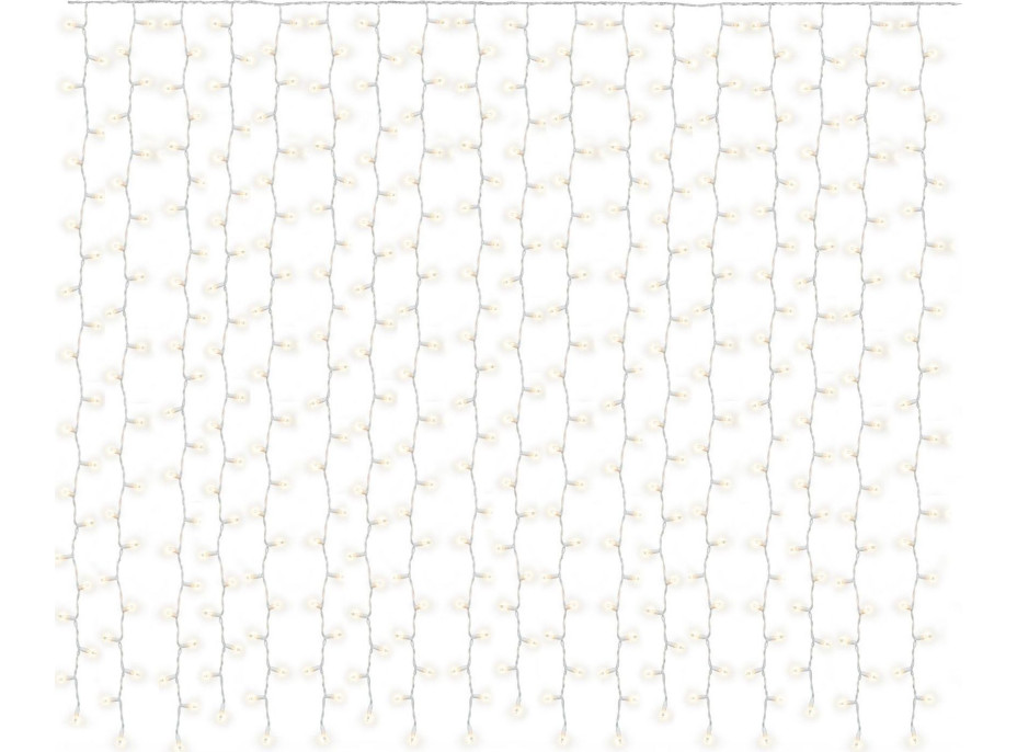 Vianočné svietiace 300 LED záves 3x3m - biely teplý