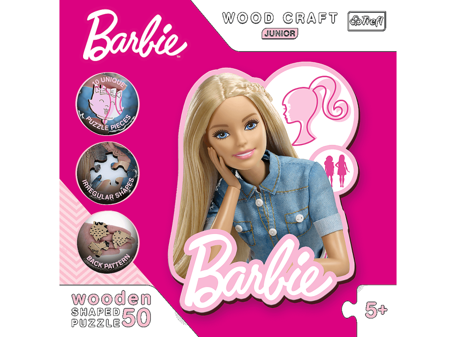 Trefl Wood Craft Junior puzzle Krásna Barbie 50 dielikov