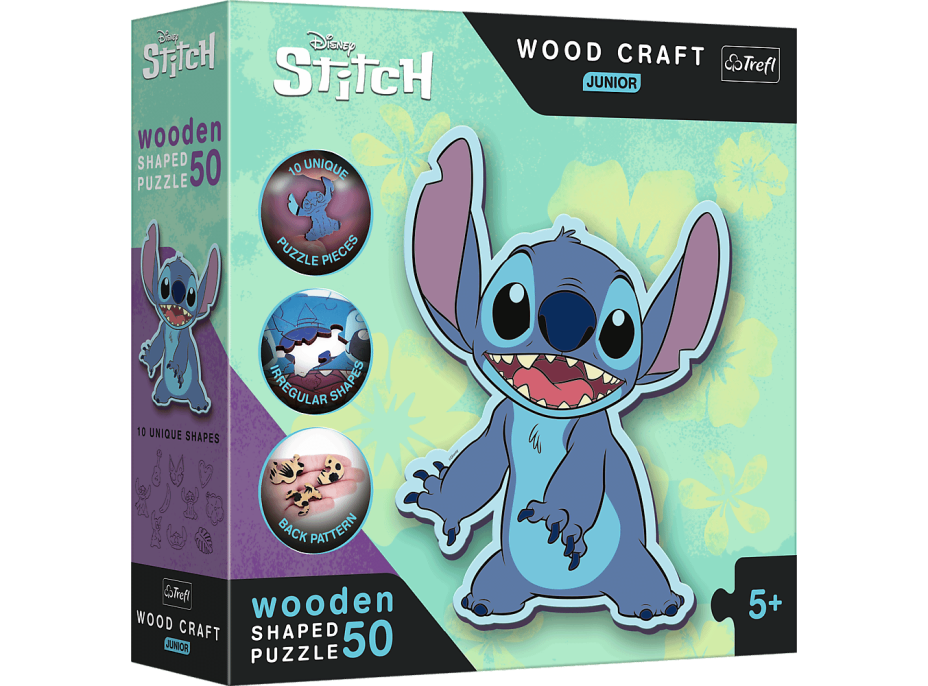 Trefl Wood Craft Junior puzzle Lilo & Stitch 50 dielikov