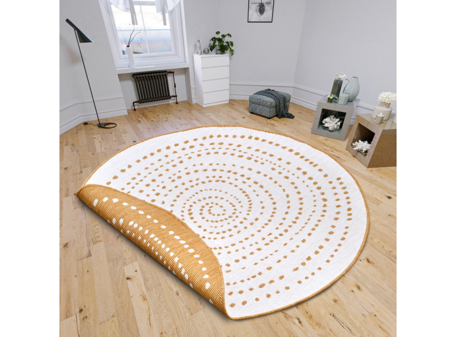 Kusový koberec Twin-Wendeteppiche 105786 Ochrie kruh – na von aj na doma