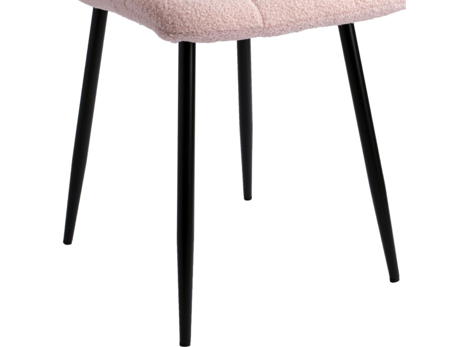 Jedálenská stolička DENVER TEDDY bouclé - ružová