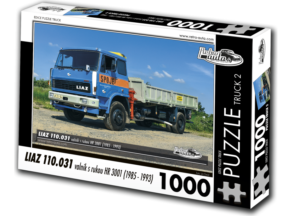 RETRO-AUTA Puzzle TRUCK č.2 Liaz 110.031 Korba s rukou HR 3001 (1985-1993) 1000 dielikov