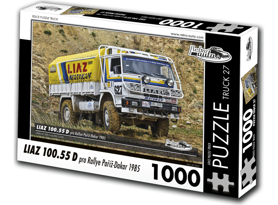 RETRO-AUTA Puzzle TRUCK č.27 Liaz 100.55 D pre Rallye Paríž-Dakar (1985) 1000 dielikov