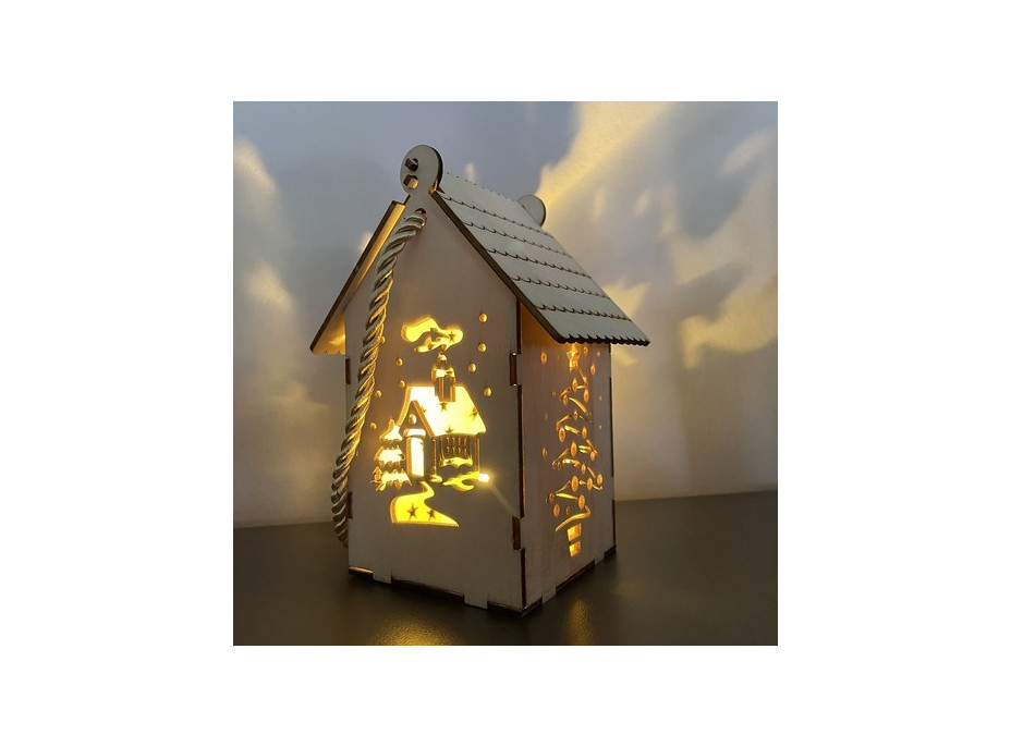 Adventný drevený LED lampáš - Betlehem