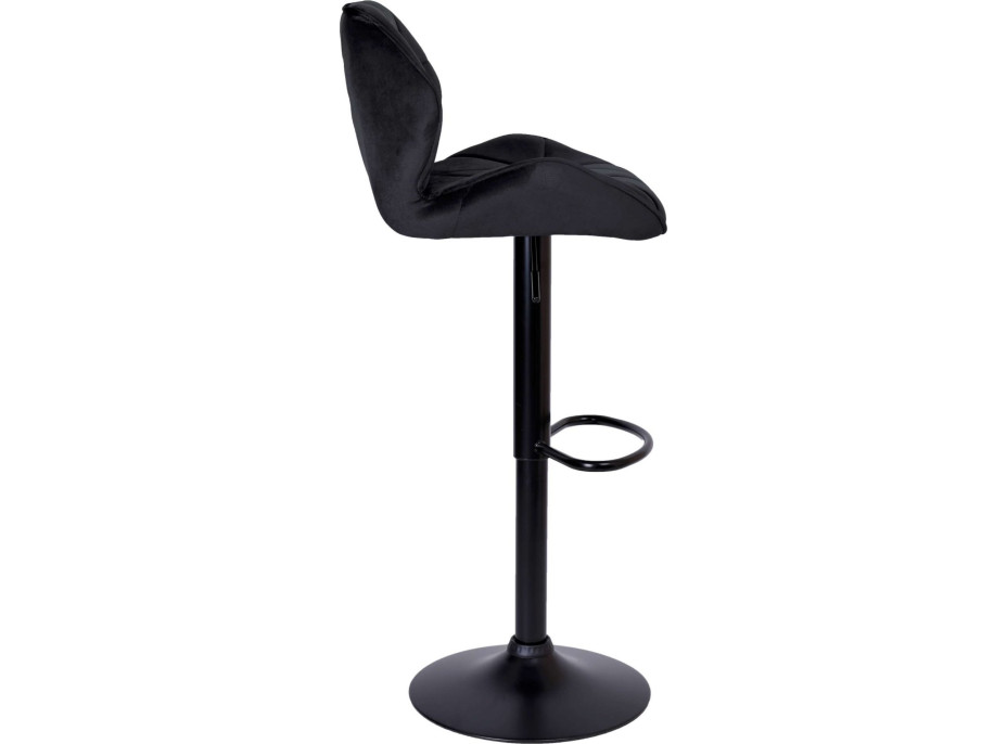 Barová stolička GRAPPO VELVET - čierna