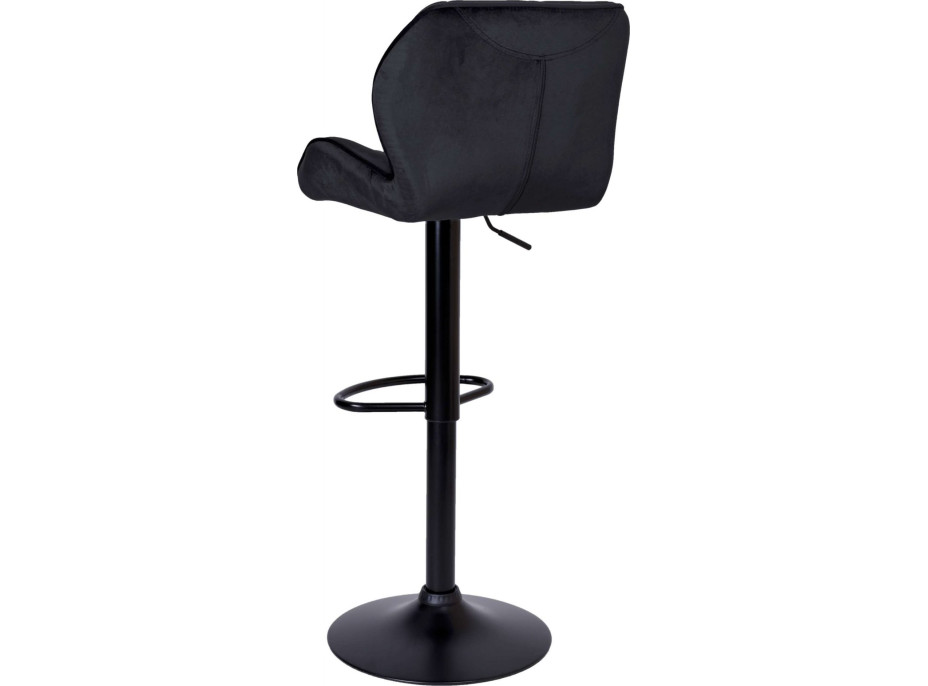 Barová stolička GRAPPO VELVET - čierna