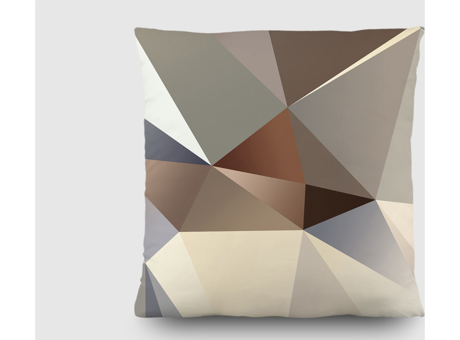Dekoračný vankúš - 3D trojuholníky - 45x45 cm