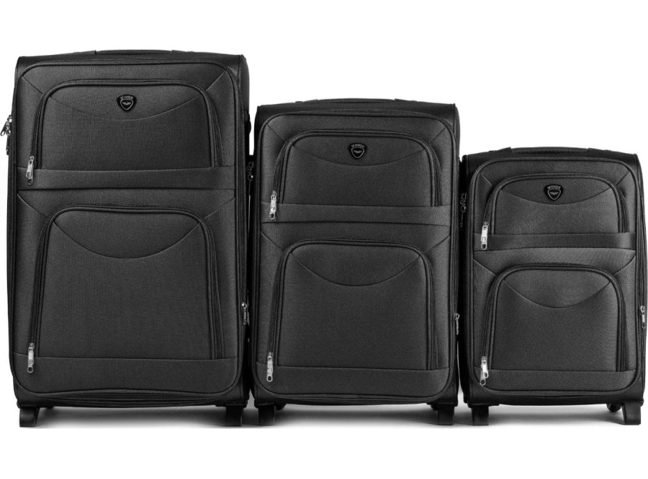 Moderné cestovné tašky MOVE 2 - set S+M+L - čierne