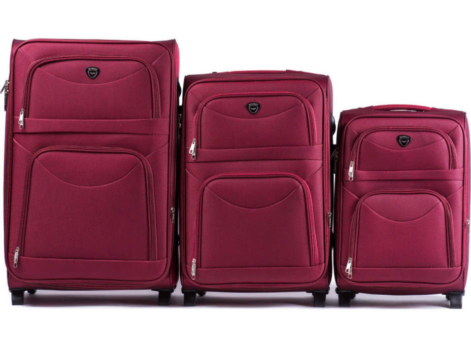 Moderné cestovné tašky MOVE 2 - set S+M+L - červené