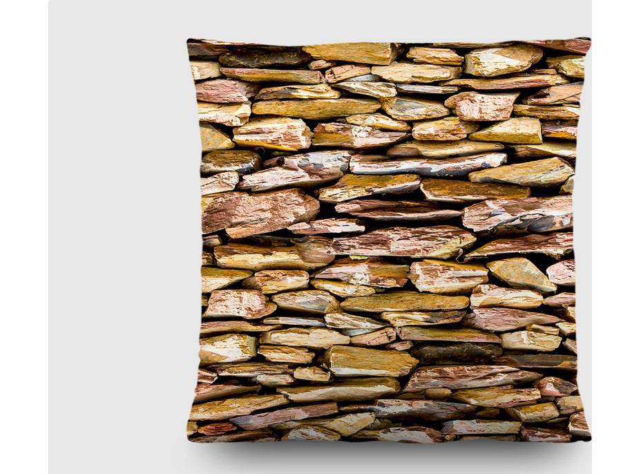 Dekoračný vankúš - Hnedé kamene - 45x45 cm