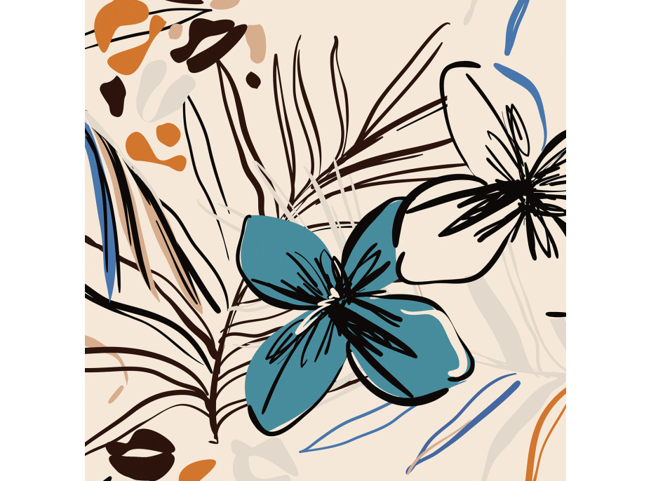 Dekoračný vankúš - Kvetinová abstrakcia - 45x45 cm