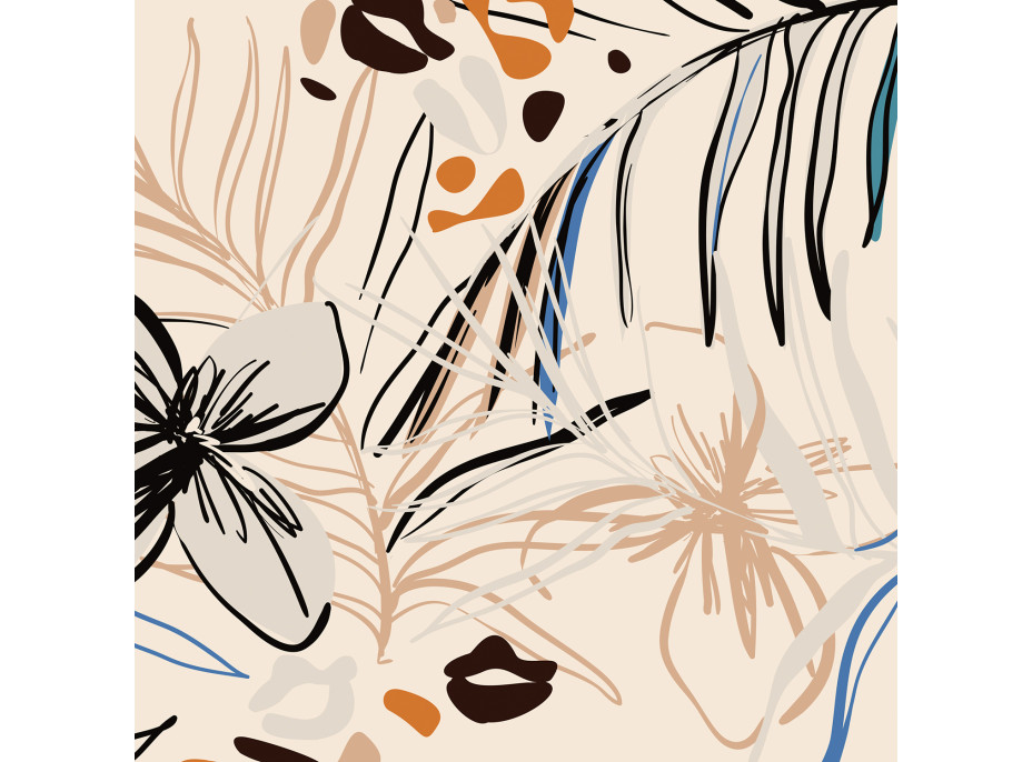 Dekoračný vankúš - Kvetinová abstrakcia - 45x45 cm