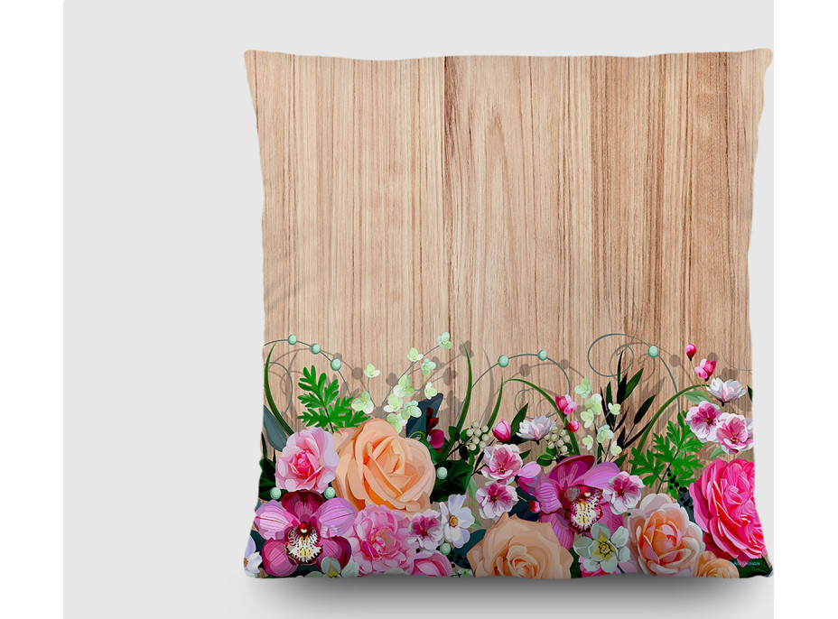 Dekoračný vankúš - Kvety - 45x45 cm